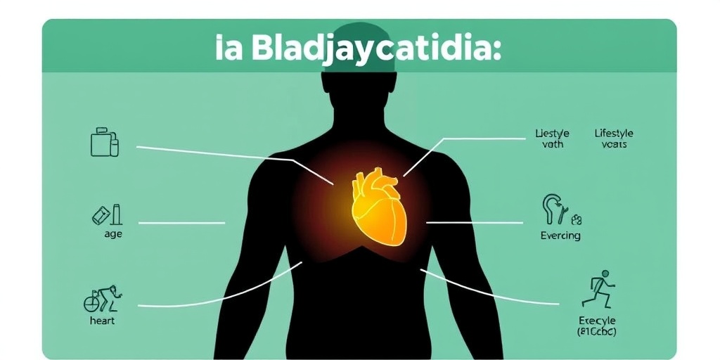 An infographic highlighting bradycardia risk factors, featuring a human silhouette with icons for lifestyle choices and health conditions.  3.png