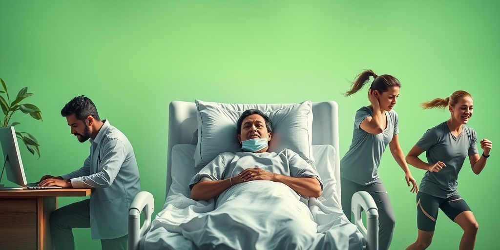 Diverse individuals in various stress scenarios, highlighting triggers of adrenal crisis, with a calming green and white background.  3.png