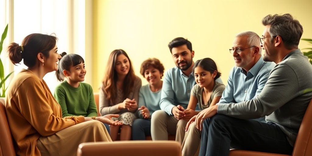 Families gather in a warm room for a support group, sharing experiences and resources, radiating hope and resilience.5.png