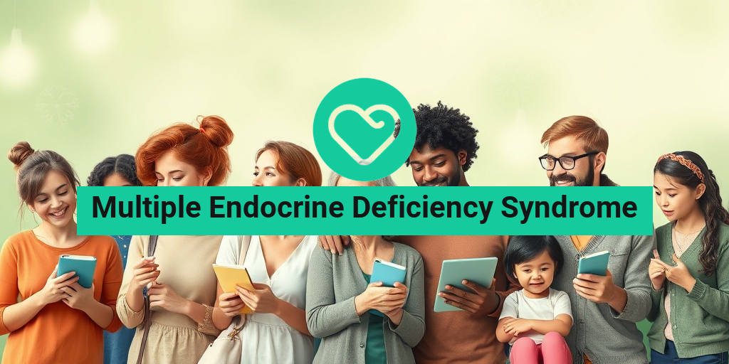 A diverse group of individuals shares experiences related to Multiple Endocrine Deficiency Syndrome in a supportive environment. • Yesil Health AI