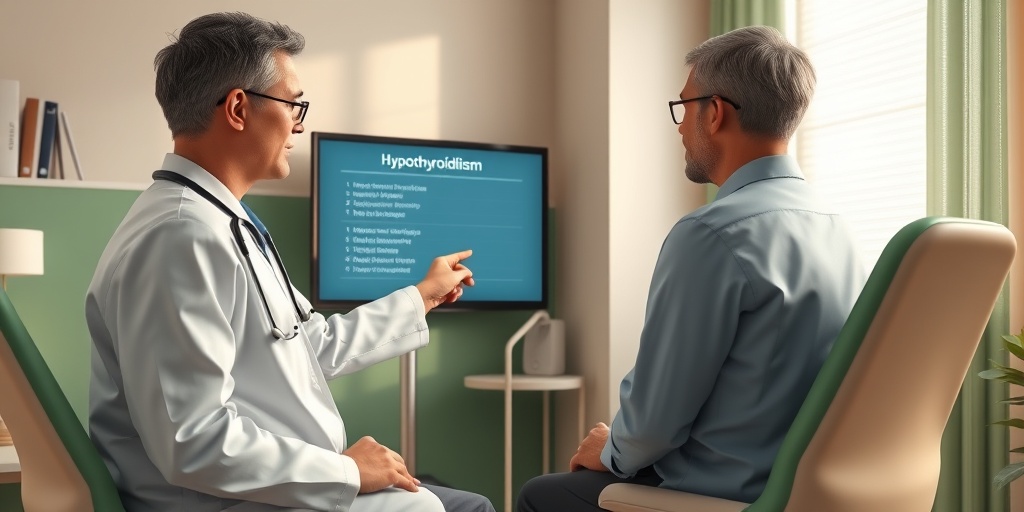 A healthcare professional discusses hypothyroidism risk factors with a patient in a warm, inviting medical consultation room.3.png