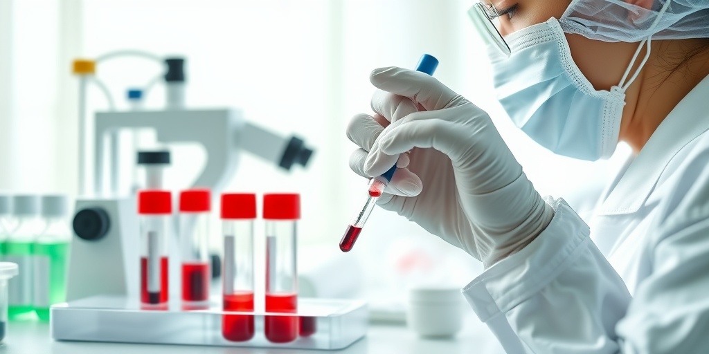 A medical professional meticulously conducts a blood test, showcasing the precision needed for diagnosing blood disorders.  3.png