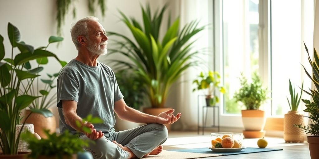 A patient practices yoga and prepares healthy meals in a serene environment, emphasizing a holistic health approach.  5.png