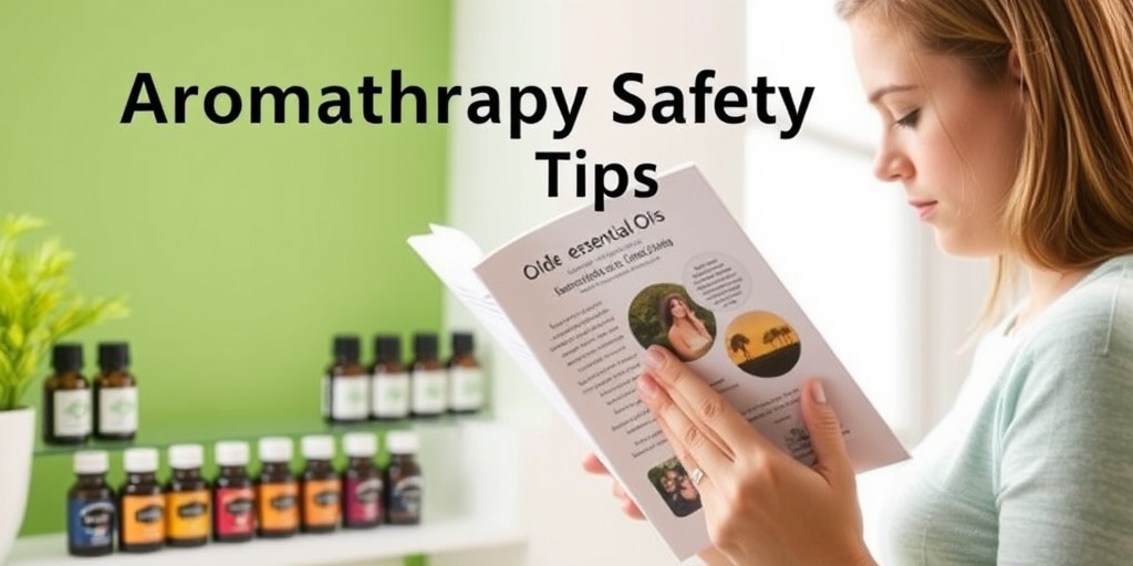 A person reads an essential oils guidebook in a bright setting, emphasizing the importance of aromatherapy safety tips.  4.png