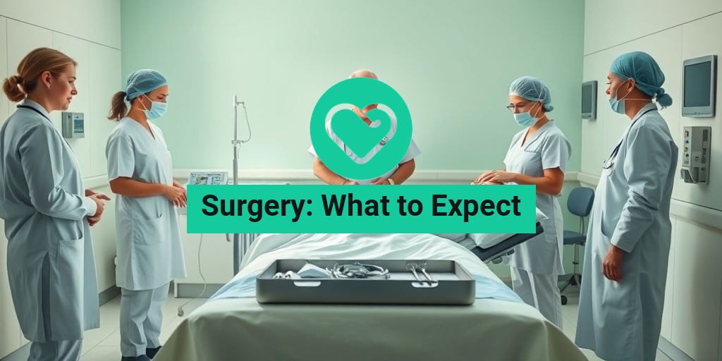 A serene hospital room with soft light, showcasing a patient on a surgical bed surrounded by attentive medical staff. • Yesil Health