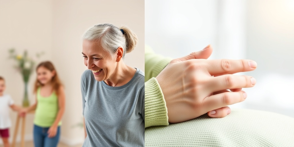 A split-screen image showing a smiling patient enjoying daily activities alongside hands performing manual therapy techniques.  2.png