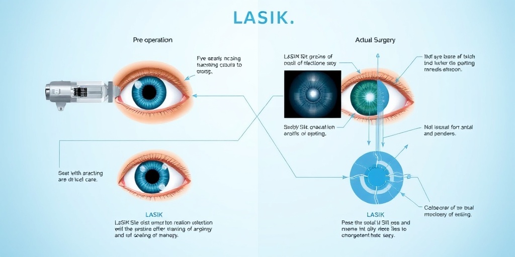 A split-screen overview of the LASIK procedure, highlighting pre-operative consultation and the actual surgery in a clinical setting.  2.png