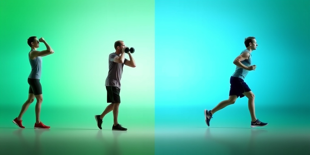 A split-screen shows common exercise mistakes versus correct techniques, educating viewers on safe and effective workout practices. 4.png