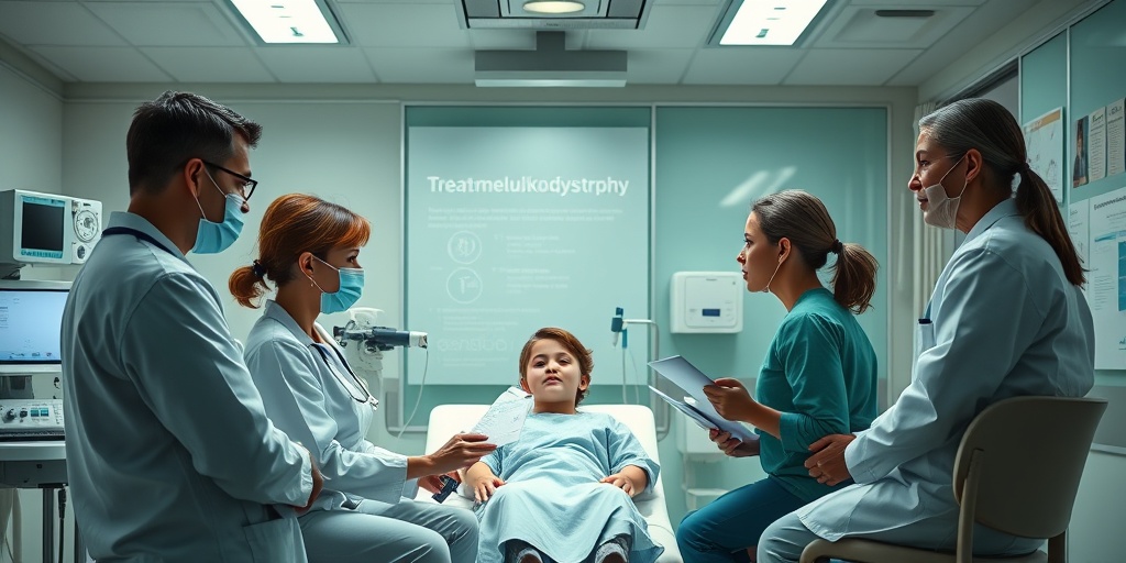 Healthcare professionals discuss treatment plans with a patient and family in a modern medical facility, showcasing hope.  4.png