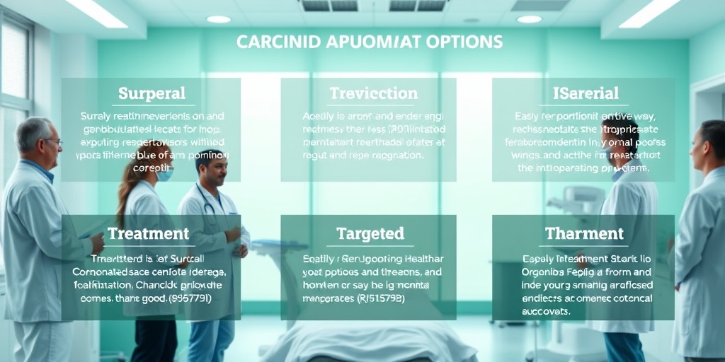 Healthcare professionals discussing treatment options for Carcinoid Apudoma in a modern medical facility, emphasizing hope and professionalism.  4.png