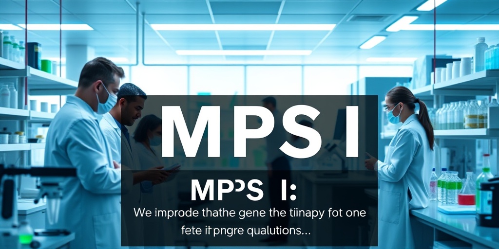 Scientists collaborate in a bright research lab on gene therapy for MPS I, symbolizing hope and innovation for treatment.  5.png