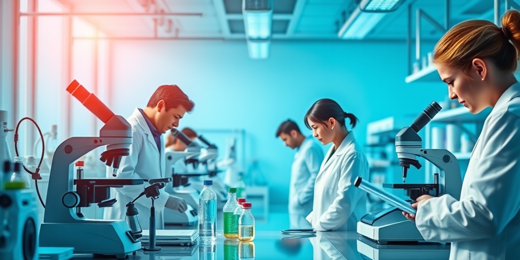 Scientists engaged in groundbreaking research on Carcinoid Apudoma in a laboratory, showcasing advanced technology and collaboration.  5.png