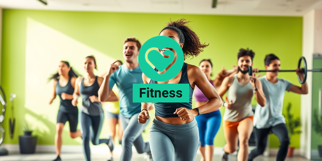 A diverse group exercises in a modern gym, showcasing determination and joy in their fitness journey. β’ Yesil Health AI