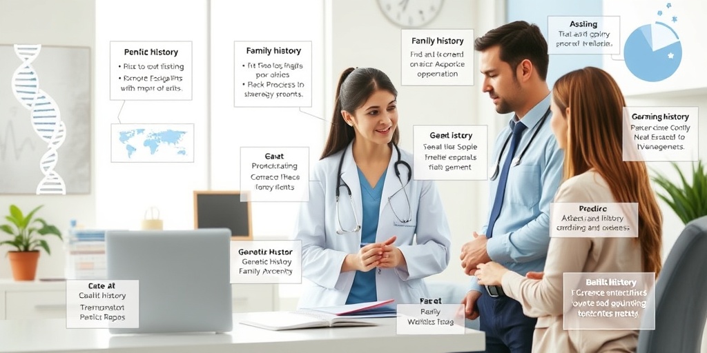 A genetic counselor discussing risk factors for arhinencephaly in a modern medical office, emphasizing awareness.  3.png