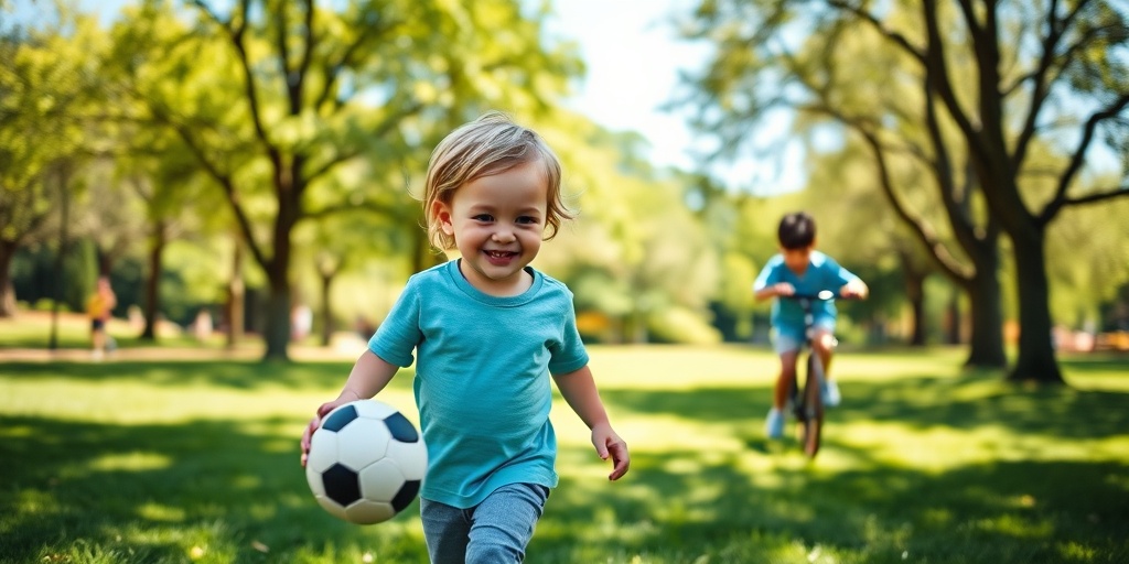 A healthy child enjoys outdoor activities in a vibrant park, symbolizing prevention and a positive future for umbilical hernias.  5.png