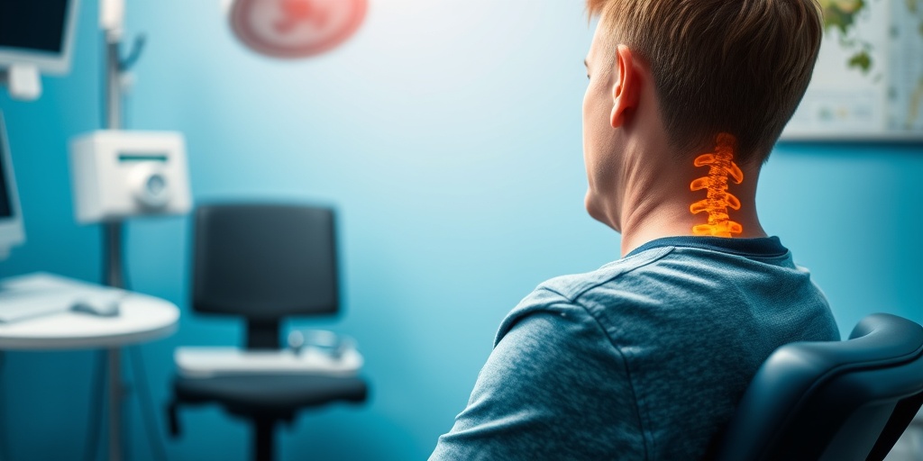 A patient in a clinical setting shows signs of spinal arachnoiditis, expressing discomfort amidst medical equipment.  2.png