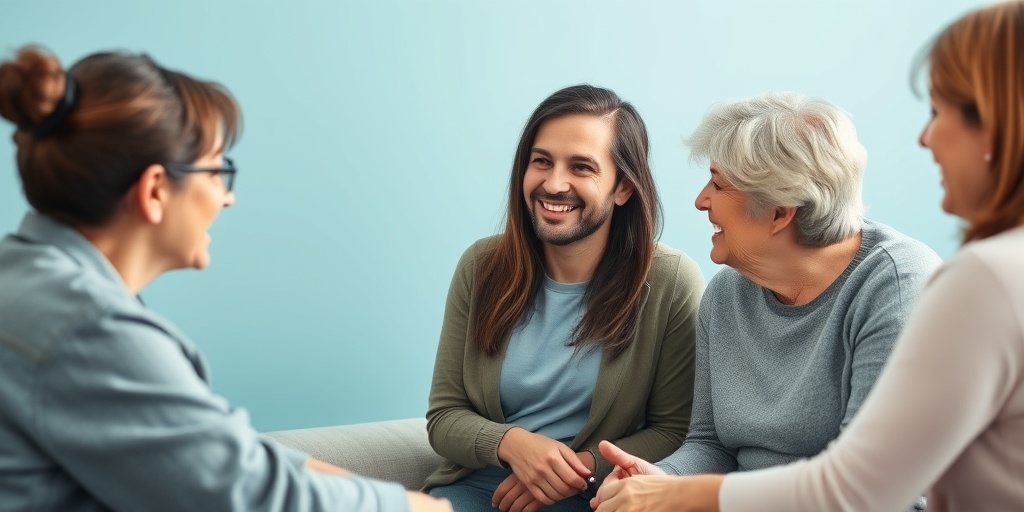 A patient smiles in a supportive environment, surrounded by family, embodying hope and resilience in mental health recovery.5.png