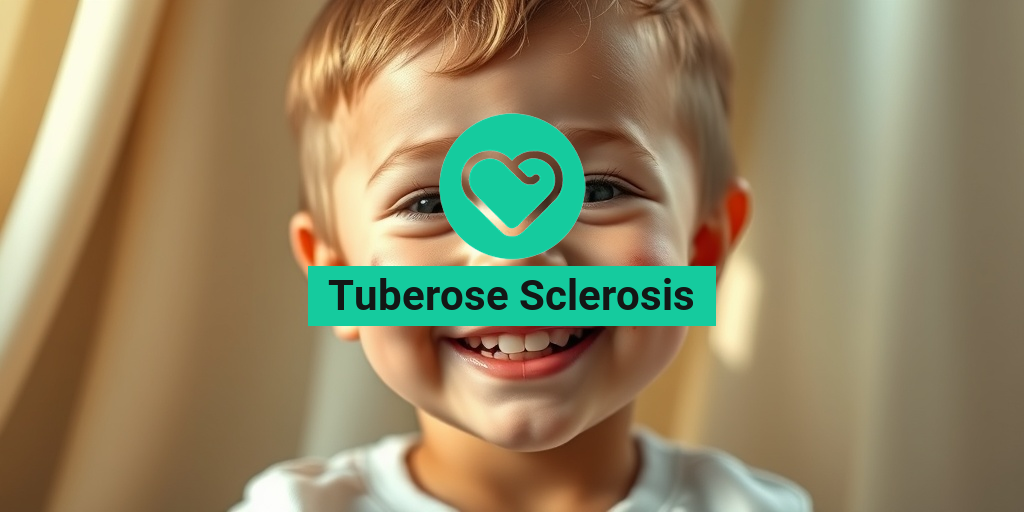 A smiling child with Tuberous Sclerosis, showcasing angiofibromas in a warm, supportive environment. β’ Yesil Health AI