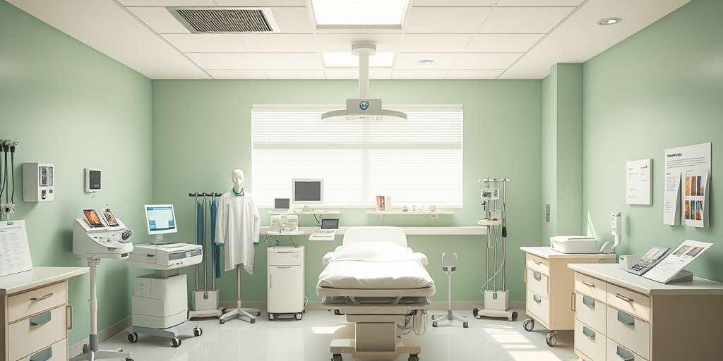 A treatment room displaying chemotherapy and immunotherapy options, with soothing colors promoting hope and healing.  4.png
