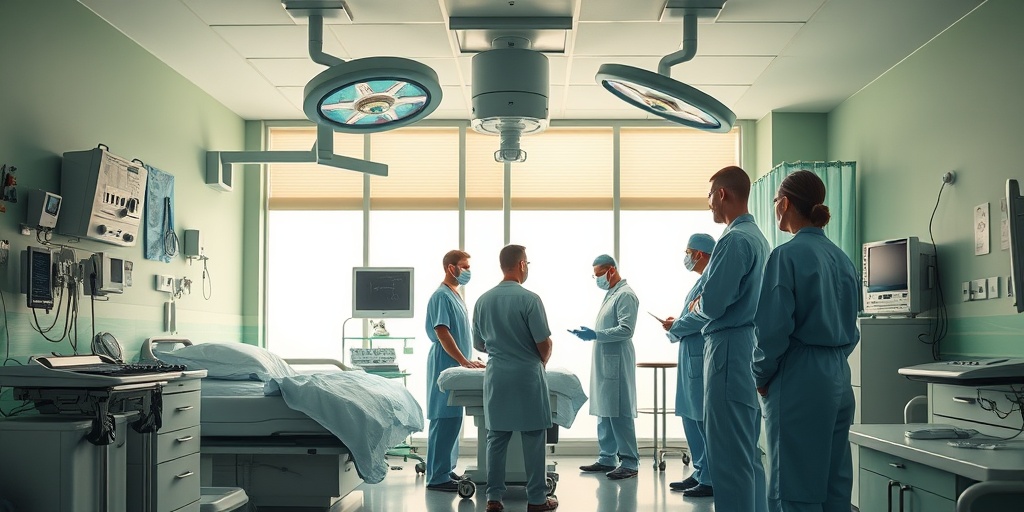 A treatment room scene with medical professionals discussing colorectal cancer options, radiating hope through soft, cinematic lighting.  4.png