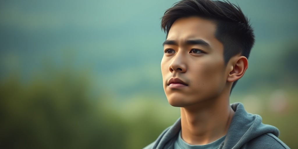 A young adult reflecting on health in an outdoor setting, symbolizing recovery from carbon monoxide poisoning.  5.png