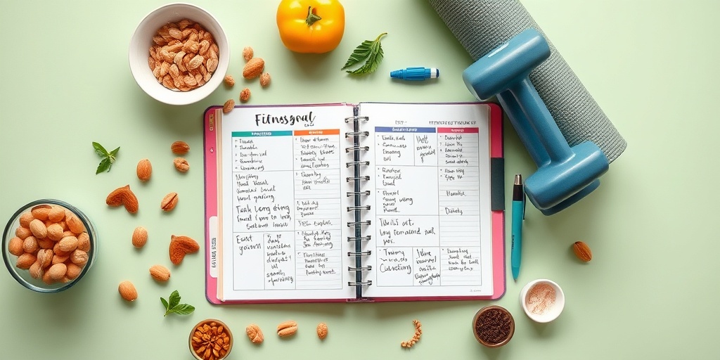 An open planner filled with fitness goals and healthy foods, symbolizing commitment to a healthy lifestyle.  3.png