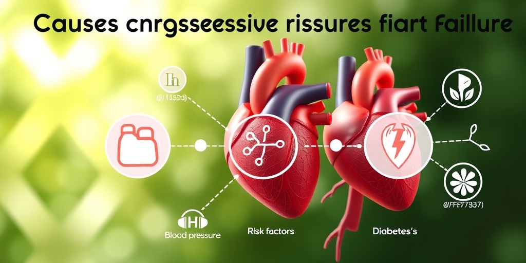 A 3D render displays risk factors for CHF, using abstract icons and veins against a blend of green and creamy white.  3.png