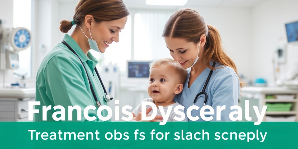 A compassionate healthcare professional interacts with a child in a modern clinic, emphasizing hope and support for treatment.  4.png