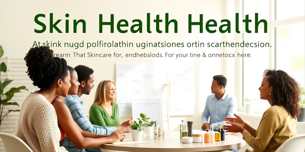 A diverse group participates in a skincare workshop, promoting healthy habits and skin health awareness in a bright setting. 5.png