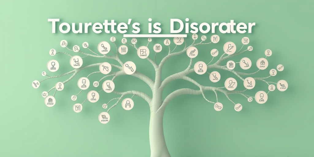 A family tree illustrates genetic and environmental risk factors for Tourette's Disorder, symbolizing interconnectedness and understanding.3.png