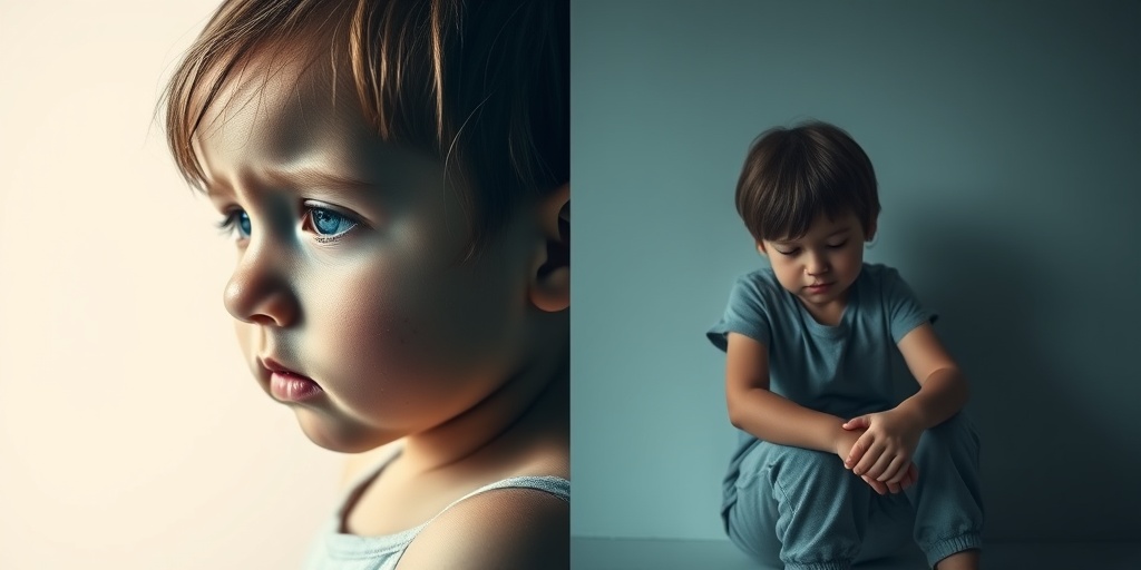 A split image contrasts physical and emotional abuse, highlighting children's suffering through powerful visuals. 2.png