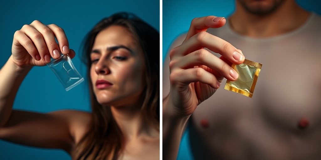 A split view illustrating common condom mistakes versus correct usage, set against a subtle blue background for educational impact.  4.png