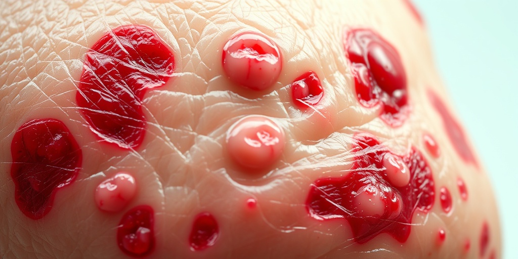 Close-up of severe skin reactions highlights redness and blistering against a soothing creamy white background. 2.png