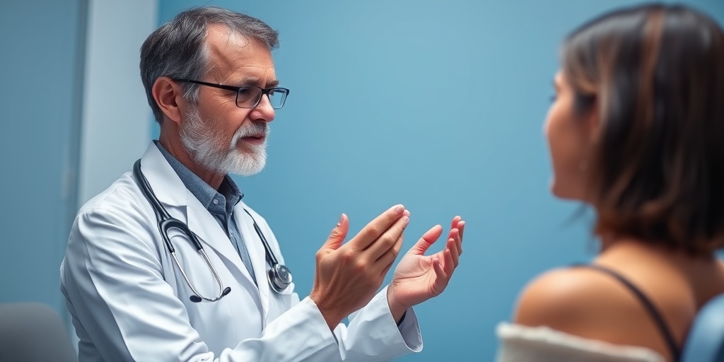 A dermatologist examines a patient's skin with Granuloma Annulare in a calm, well-lit clinical setting, emphasizing the doctor-patient interaction. 2.png