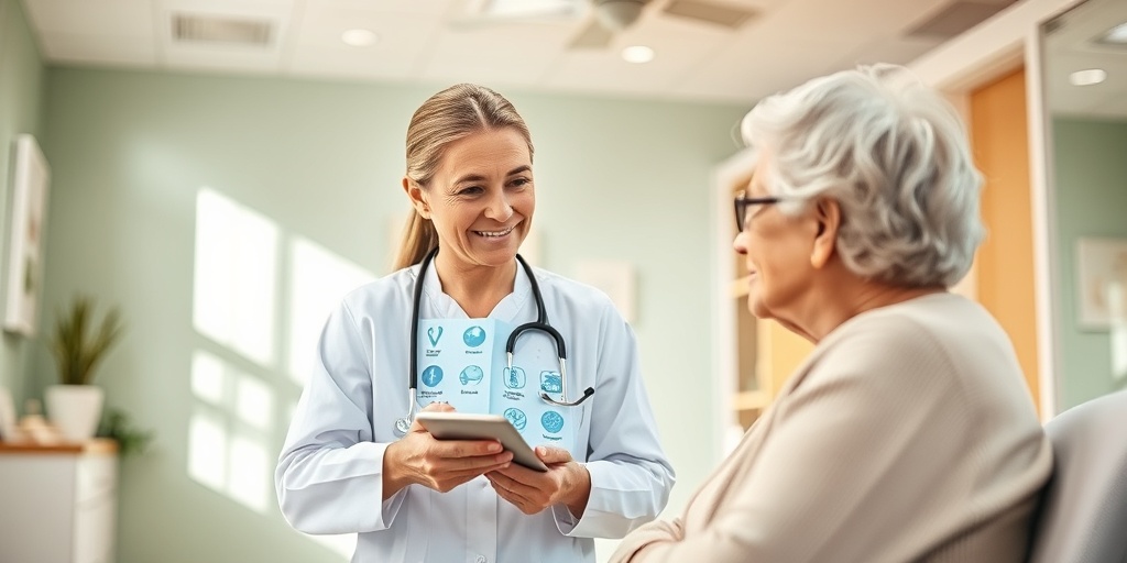 A healthcare provider discusses treatment options with a patient in a bright clinic, fostering hope and engagement in the process.  4.png