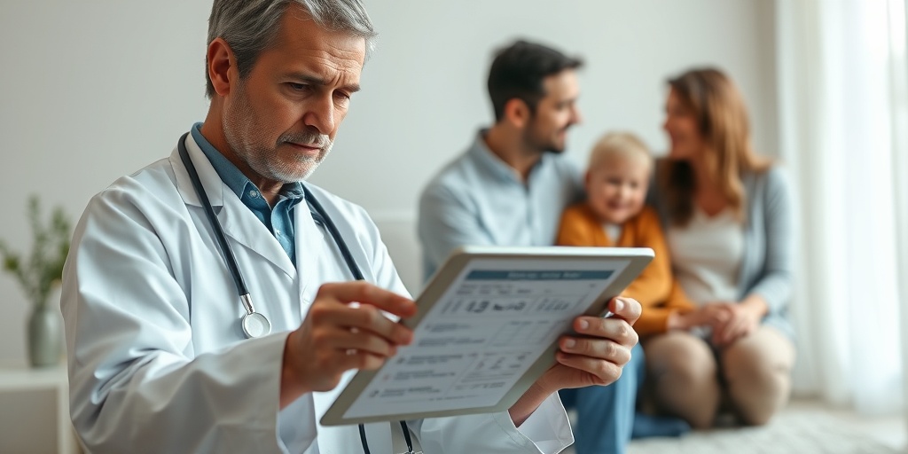 A pediatrician reviews genetic test results, conveying hope while a family engages in supportive discussion about WHS awareness.  2.png