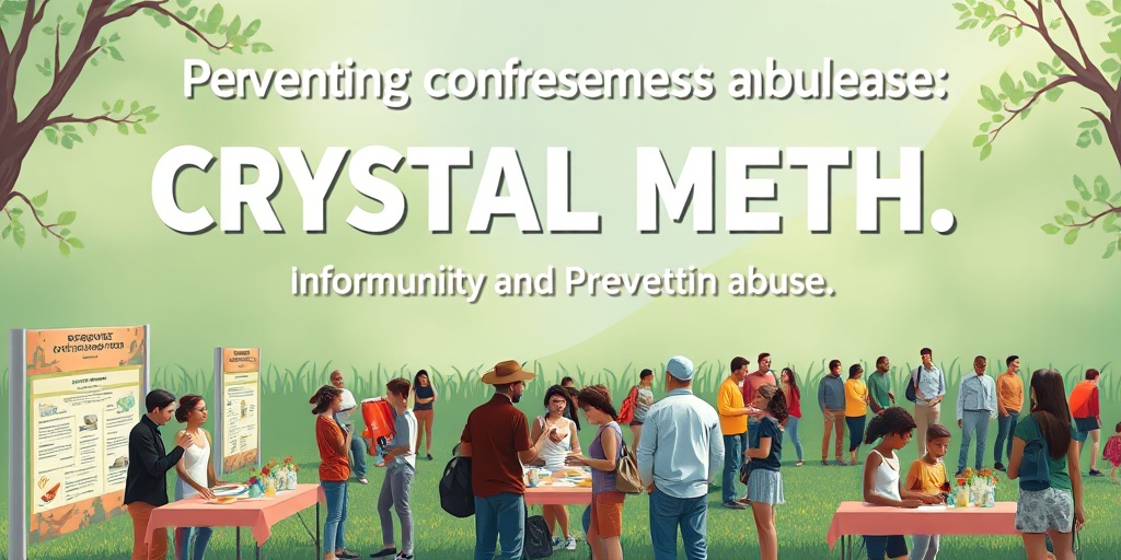 Community outreach event promoting crystal meth prevention, with engaging activities and a harmonious blend of green and blue.  5.png