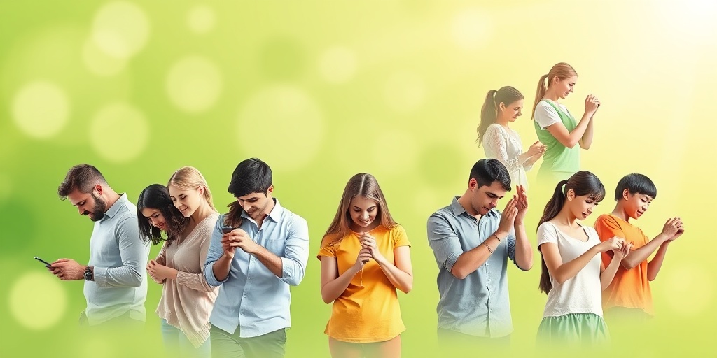 Diverse individuals engaged in repetitive tasks, emphasizing hand and wrist movements, set against a vibrant green and creamy white background.  3.png