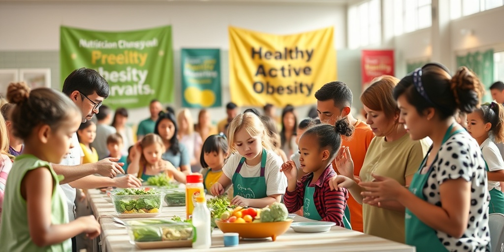 Families engage in community activities promoting healthy eating and exercise, fostering a supportive environment for wellness.  5.png