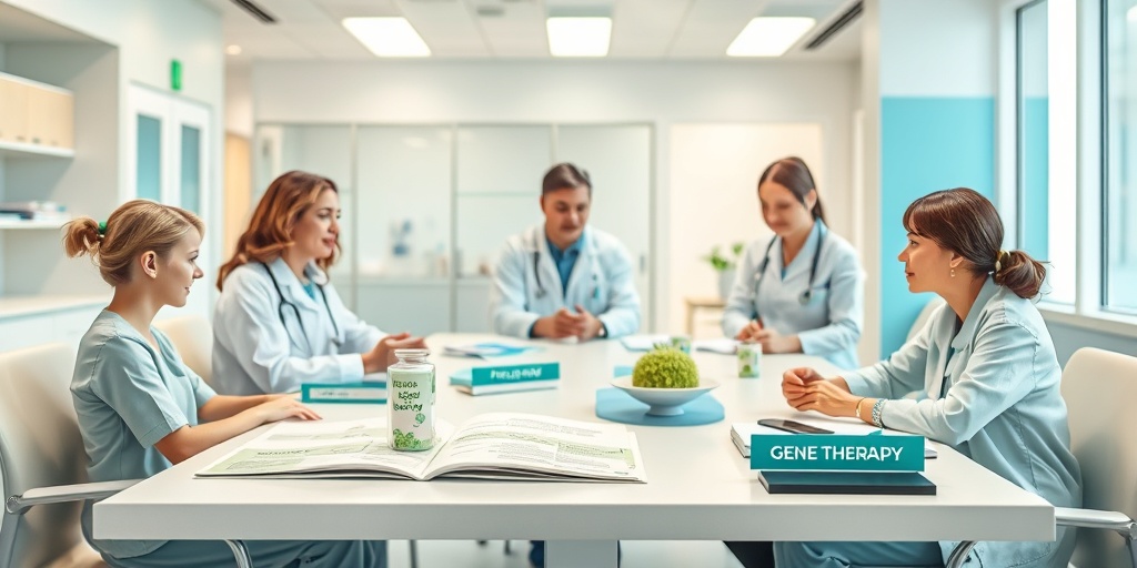 Healthcare professionals collaborate with patients in a modern clinic, discussing innovative treatment options for MPS.  4.png