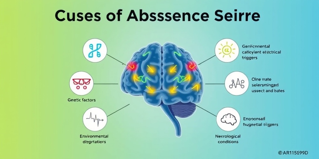 Infographic showing the brain with highlighted areas of abnormal activity, surrounded by icons of potential causes.  3.png