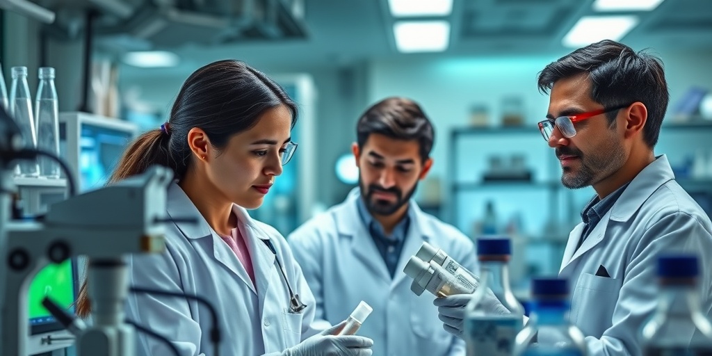 Scientists collaborate in a lab, showcasing advanced research on Recurrent Multiple Myeloma, filled with hope for future treatments.  5.png