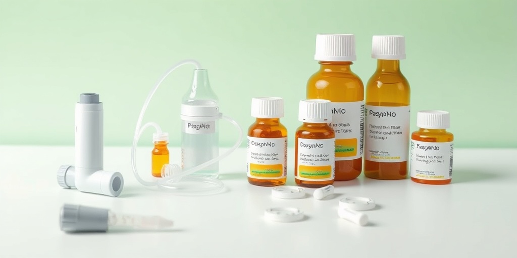 Various asthma treatments, including inhalers and nebulizers, are displayed on a clean surface, emphasizing effective management options. 4.png