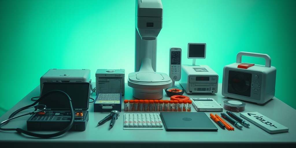 Various screening tests and procedures are meticulously arranged on a clinical table, emphasizing the importance of early disease detection.  3.png