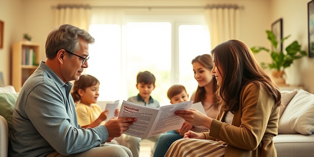 A family discusses vaccinations in a warm living room, highlighting curiosity and understanding in a nurturing environment.  3.png