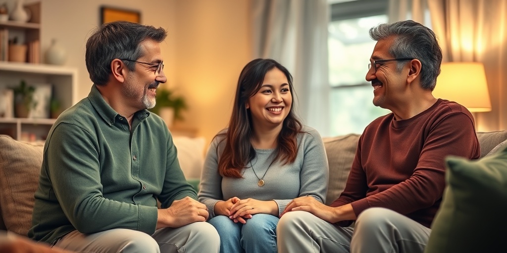 A family gathers in a cozy living room, offering emotional support to a loved one with thalassemia.  5.png