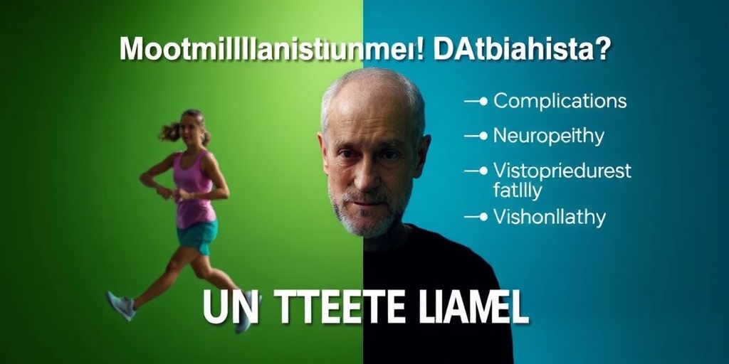 A split image contrasting a healthy lifestyle with diabetes complications, emphasizing the importance of management and care.  4.png