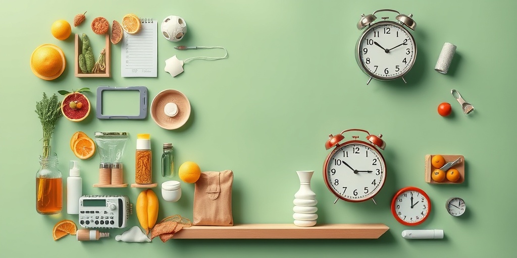 A split view image showcasing healthy lifestyle choices versus stressors affecting ovulation, set against a soothing green background.  3.png