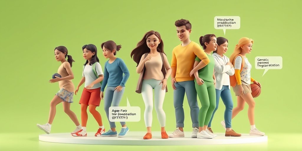 Diverse young individuals engaged in activities, with visual indicators of Ewing's tumor risk factors in a hopeful atmosphere.  3.png