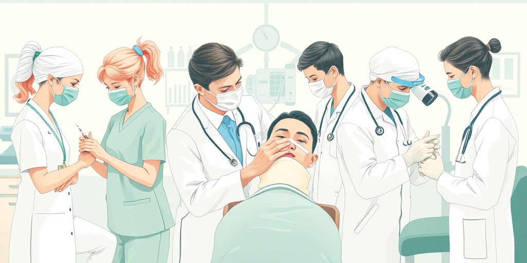 Medical professionals perform various outpatient procedures, emphasizing patient safety and comfort in a clinical setting.  3.png